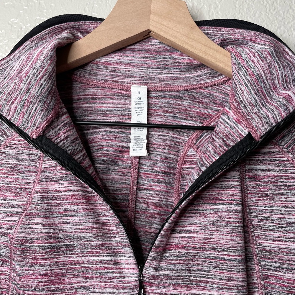 Lululemon Runderful 1/2 Zip Space Dye Camo Berry Rumble Multi Workout Jacket - Picture 8 of 13